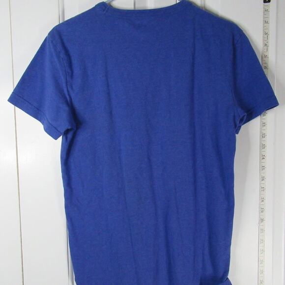 American Eagle Blue Short Sleeve Shirt with AENYC Symbol - Picture 2 of 3